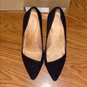 Madewell black suede pointed heels